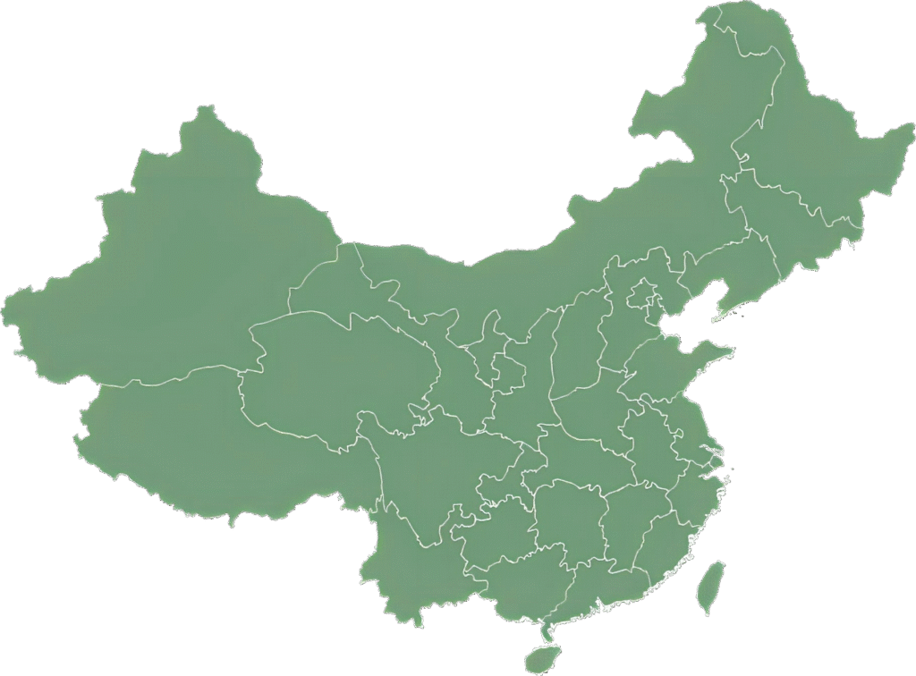 China map showing Novazure manufacturing locations for industrial dust collector systems