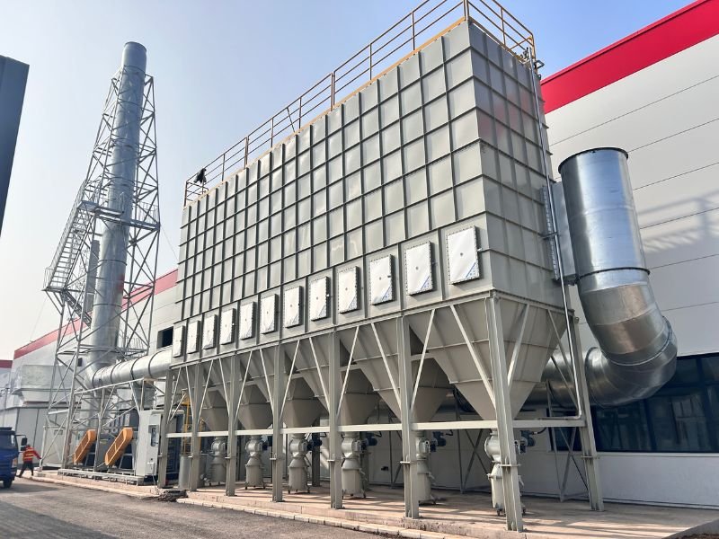 Baghouse dust collector system for industrial dust filtration in cement and heavy industries