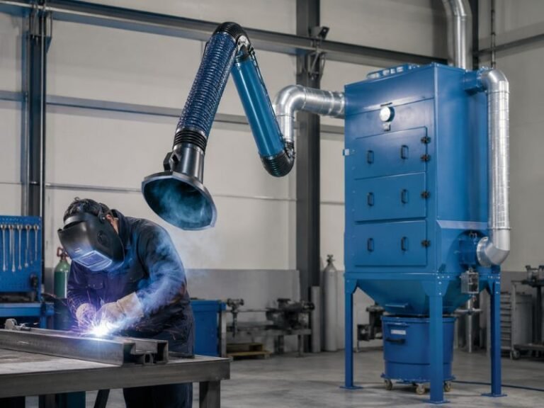 Cartridge dust collector for welding fume extraction system