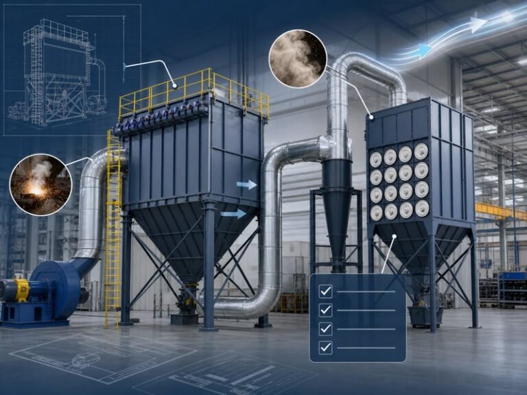 Industrial dust collector cost factors including airflow, dust type, collector type, and system configuration