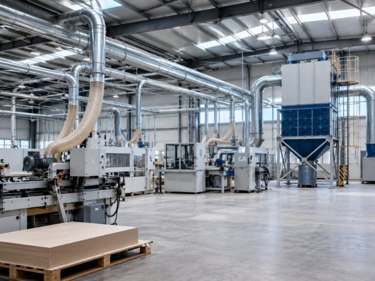 Industrial dust collector system controlling factory dust from production equipment