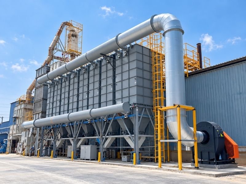 30,000 m³/h high-temperature baghouse dust collector with eight compartments for a Spain project