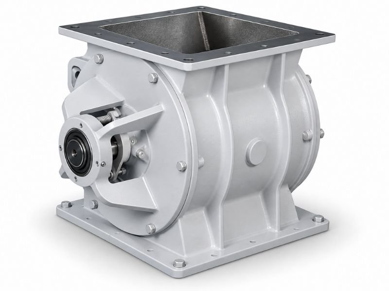 Heavy-duty rotary airlock valve for controlled dust discharge from industrial baghouse dust collectors