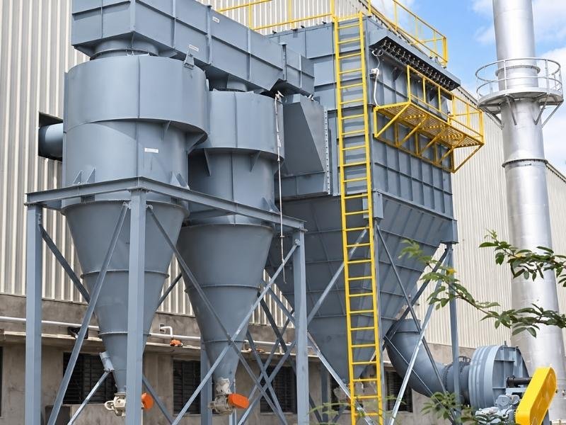 Engineering visualization of a proposed dual cyclone and baghouse dust collection system for tire shredding in Australia